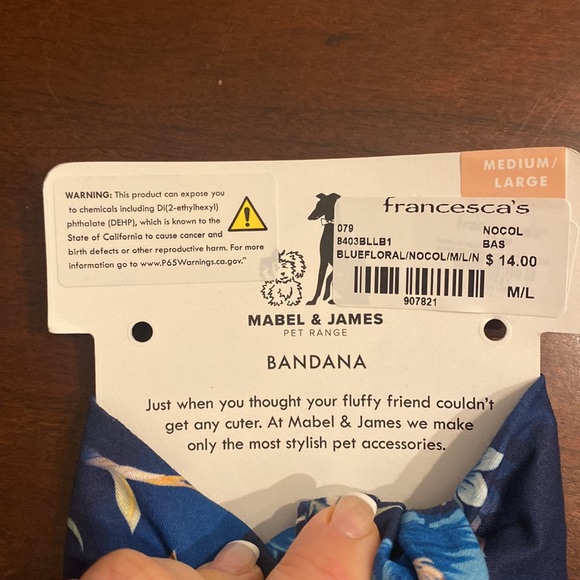 Mabel & James Tropical Pet Bandana M/L - Picture 6 of 6